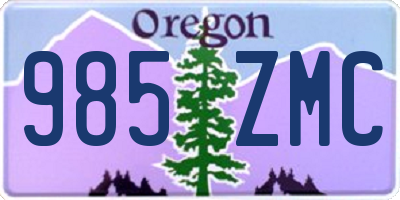 OR license plate 985ZMC