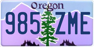 OR license plate 985ZME