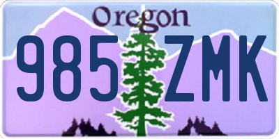 OR license plate 985ZMK