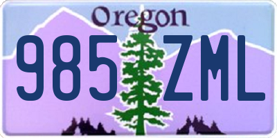 OR license plate 985ZML