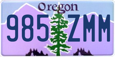 OR license plate 985ZMM