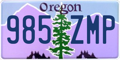 OR license plate 985ZMP