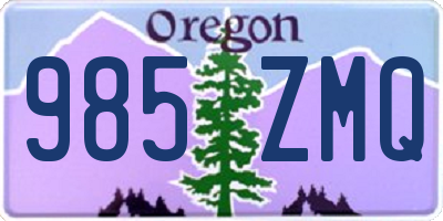 OR license plate 985ZMQ