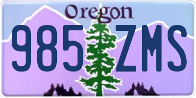 OR license plate 985ZMS