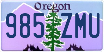 OR license plate 985ZMU