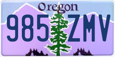 OR license plate 985ZMV