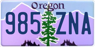 OR license plate 985ZNA
