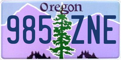 OR license plate 985ZNE