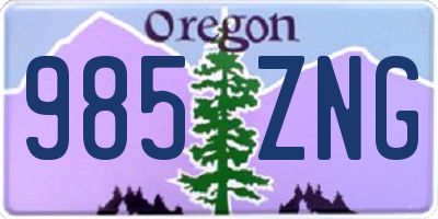 OR license plate 985ZNG