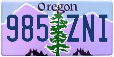 OR license plate 985ZNI