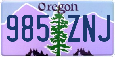 OR license plate 985ZNJ