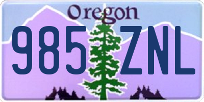 OR license plate 985ZNL