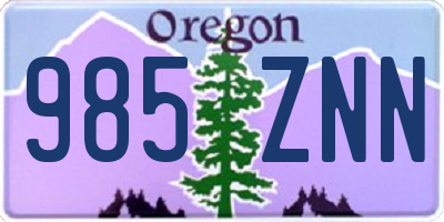 OR license plate 985ZNN