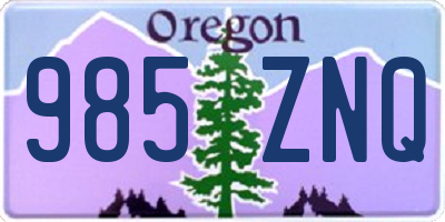 OR license plate 985ZNQ