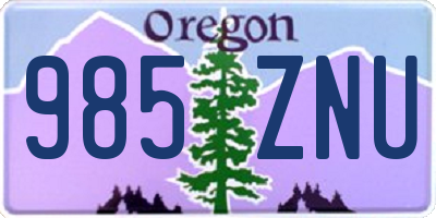 OR license plate 985ZNU