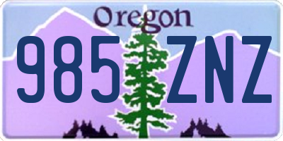 OR license plate 985ZNZ