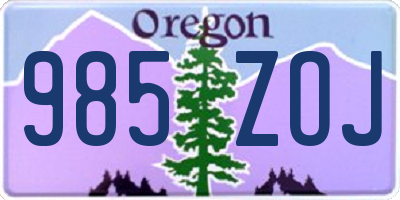 OR license plate 985ZOJ