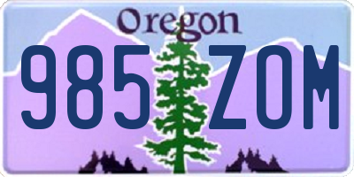 OR license plate 985ZOM