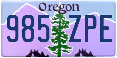 OR license plate 985ZPE