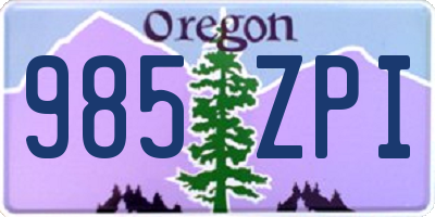 OR license plate 985ZPI