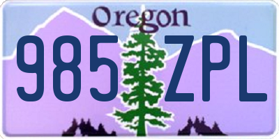 OR license plate 985ZPL