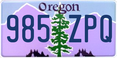 OR license plate 985ZPQ