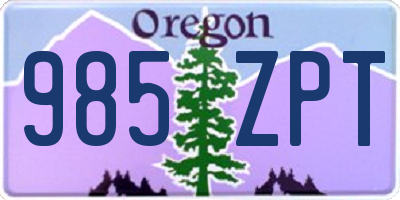 OR license plate 985ZPT
