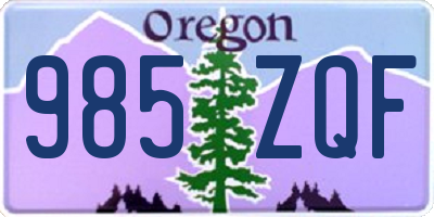 OR license plate 985ZQF