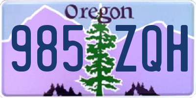 OR license plate 985ZQH