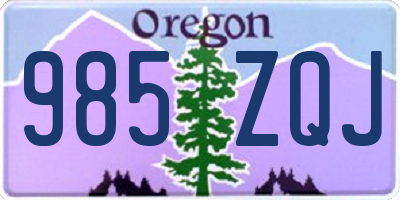 OR license plate 985ZQJ