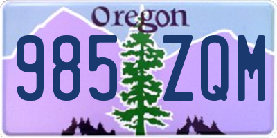 OR license plate 985ZQM
