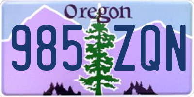 OR license plate 985ZQN
