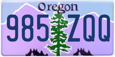 OR license plate 985ZQQ