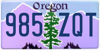 OR license plate 985ZQT