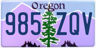 OR license plate 985ZQV
