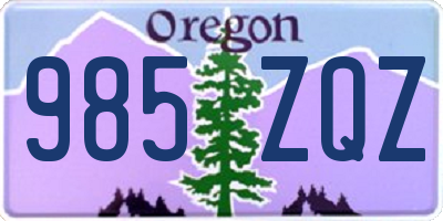 OR license plate 985ZQZ