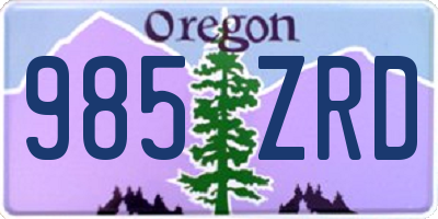 OR license plate 985ZRD