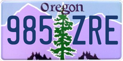 OR license plate 985ZRE