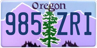 OR license plate 985ZRI