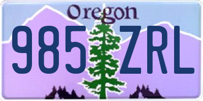 OR license plate 985ZRL