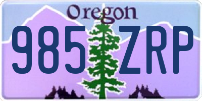 OR license plate 985ZRP