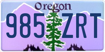 OR license plate 985ZRT