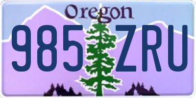 OR license plate 985ZRU