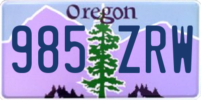 OR license plate 985ZRW
