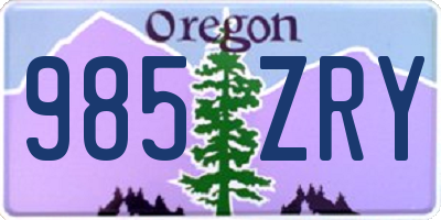 OR license plate 985ZRY