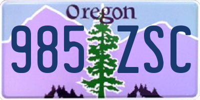 OR license plate 985ZSC