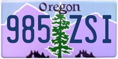 OR license plate 985ZSI