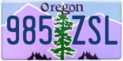 OR license plate 985ZSL