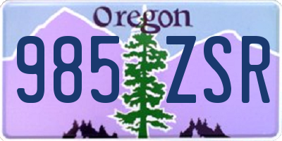 OR license plate 985ZSR