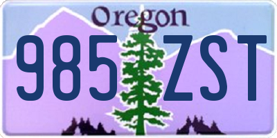 OR license plate 985ZST
